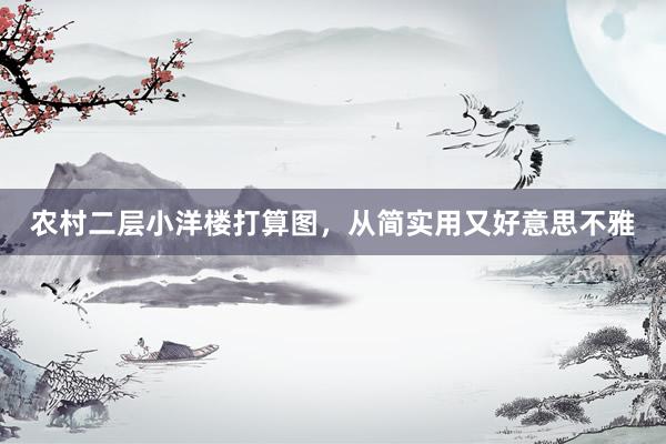 农村二层小洋楼打算图，从简实用又好意思不雅