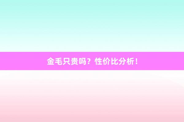 金毛只贵吗？性价比分析！